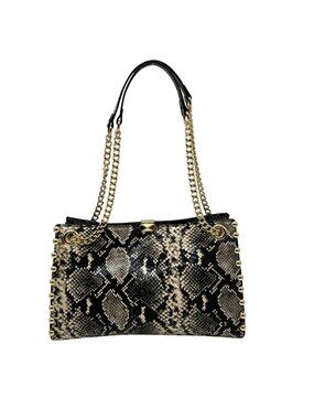 I.N.C. International Concepts Grey/Black Snakeskin Salee Medium Shoulder Bag